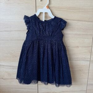 Navy Blue glitter Dot Kids Dress